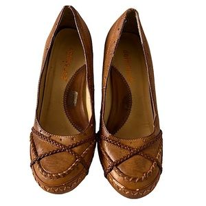 Brown Dollhouse Wedges Women Size 7